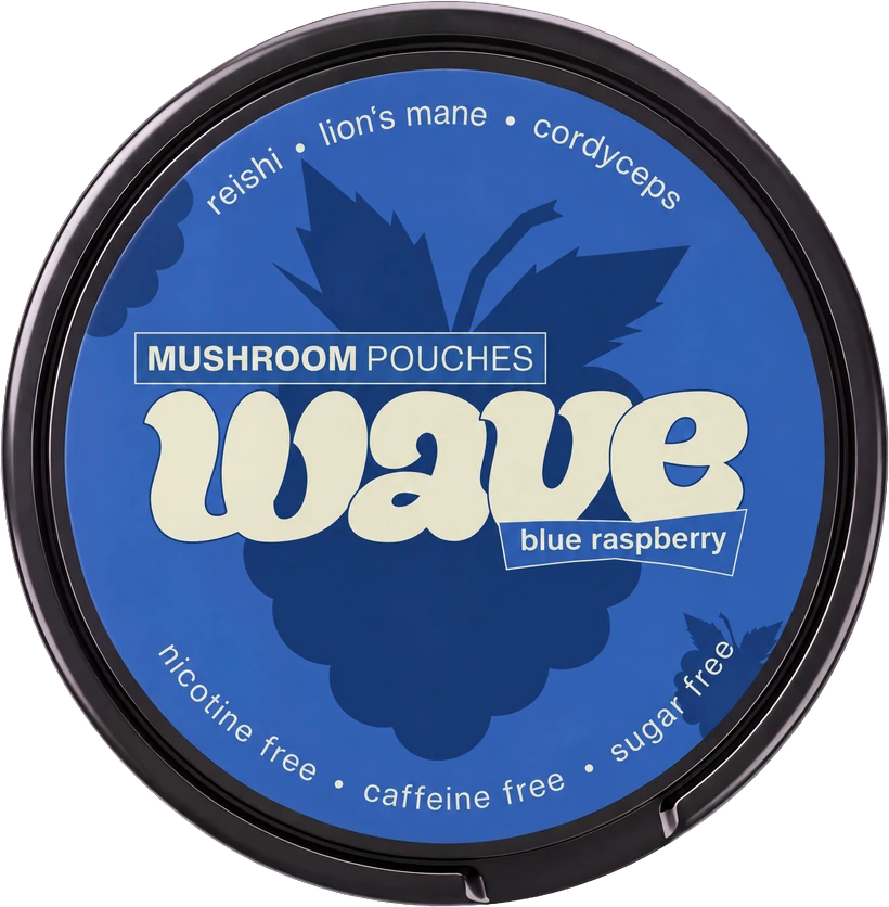 WAVE Blue Raspberry can, seen from above.
